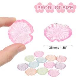 CoCud Mini Resin Flower, 1.38" Diameter, Miniature Tiny Lotus Dollhouse Transparent Multicolor - (Applications: for Fairy Garden Dollhouse Party Favors Micro Landscaping) 12-Pieces