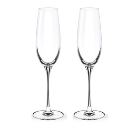 Wilmax Champagne Glasses 2 Pieces | 260 ml | Champagne Glasses | Crystal Glasses | Drinking Glasses | Champagne Glass | Champagne Glasses | Champagne Flutes | Safe for Health | Dishwasher Safe | Pack