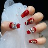 Valentine's Day Handmade Press on False Nails,10pcs Reusable Luxury Fake