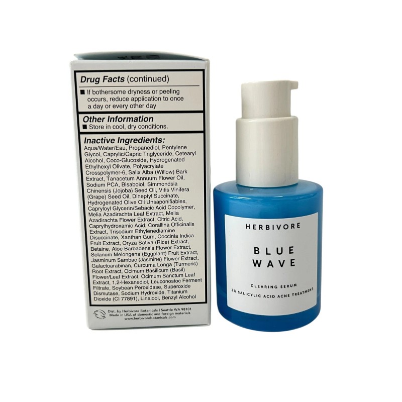 Herbivore Blue Wave Clearing Serum Acne Treatment 30ml 1 fl