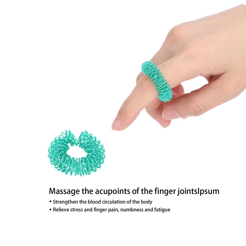 Massage Finger Rings, Acupressure Ring Spiky for Hand Spinner Finger