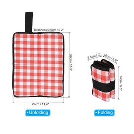 PATIKIL 15"x11" Outdoor Sitting Mat, Waterproof Oxford Cloth Seat Cushion Folding Foam Mini Camping Seat for Picnic Camping Hiking Beach, Red White