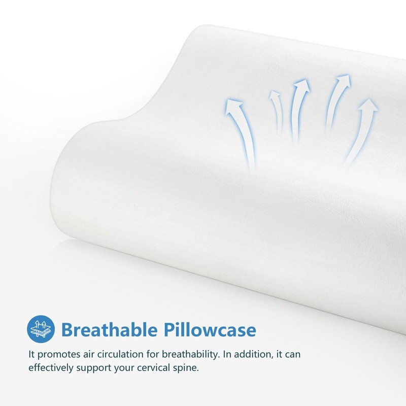 AM AEROMAX 32" King Size Contour Memory Foam Pillow, Cervical