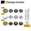 HARFINGTON 24Set Leather Snaps Fasteners Kit 15mm Brass Press-Stud Cap