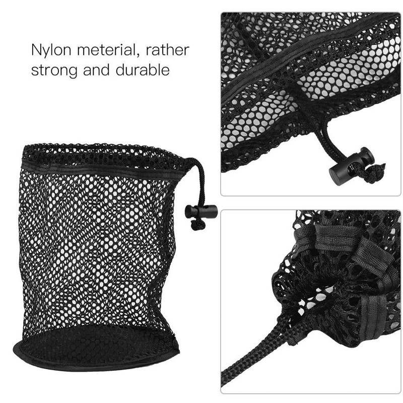 fasient1 Golf Ball Bag Black Mesh Nylon Sack Bag Portable