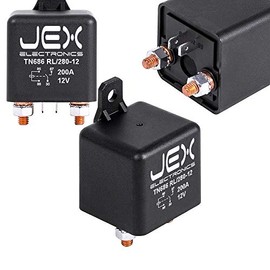 Jex Electronics Heavy Duty 12V-24V 200A-100A Battery Charging Relay Isolator for Truck, RV, Boat Trailer