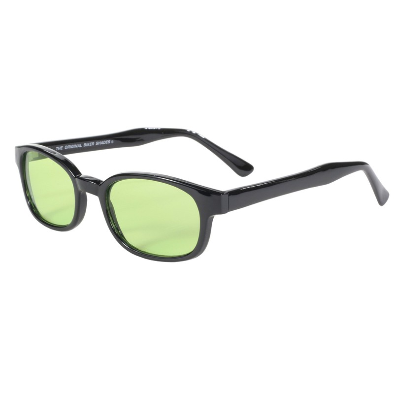 Pacific Coast Original KD's Biker Sunglasses (Black Frame/Green Lens)