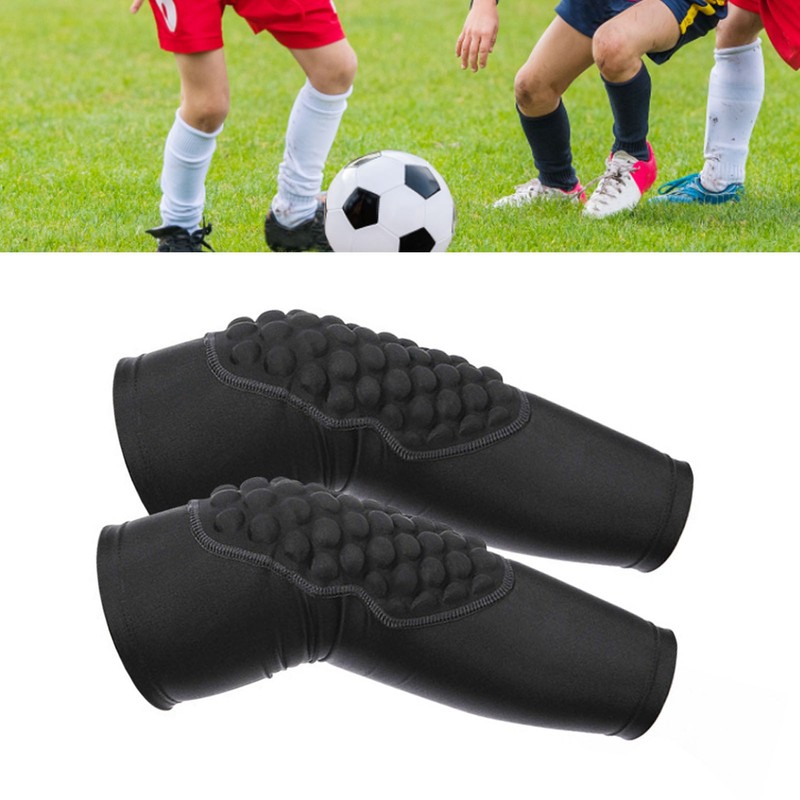 2 Pcs Kids Knee Pads Black Soft Breathable Lightweight Impact