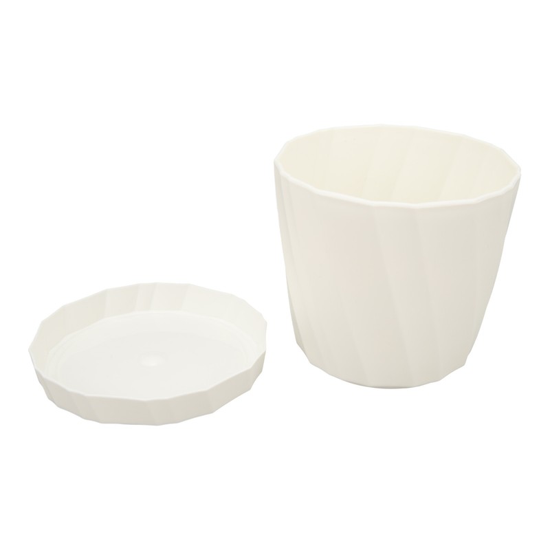 5 PCS Indoor Plant Pots with Base PP White Beautiful