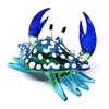 ZOOCRAFT Glass Animals Crab Figurine Blue Hand Blown Painted Art