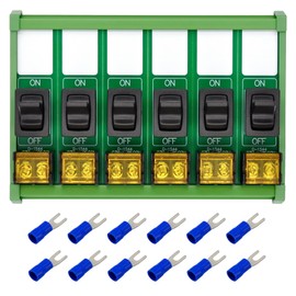 DIN Rail Mount Paddle Rocker Switch Module, 10Amp 250VAC / 50VDC (6 Channel)