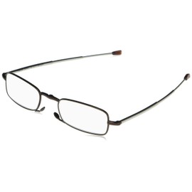 Foster Grant Gideon Rectangular Reading Glasses, Brown/Transparent, 64 mm, +1.50