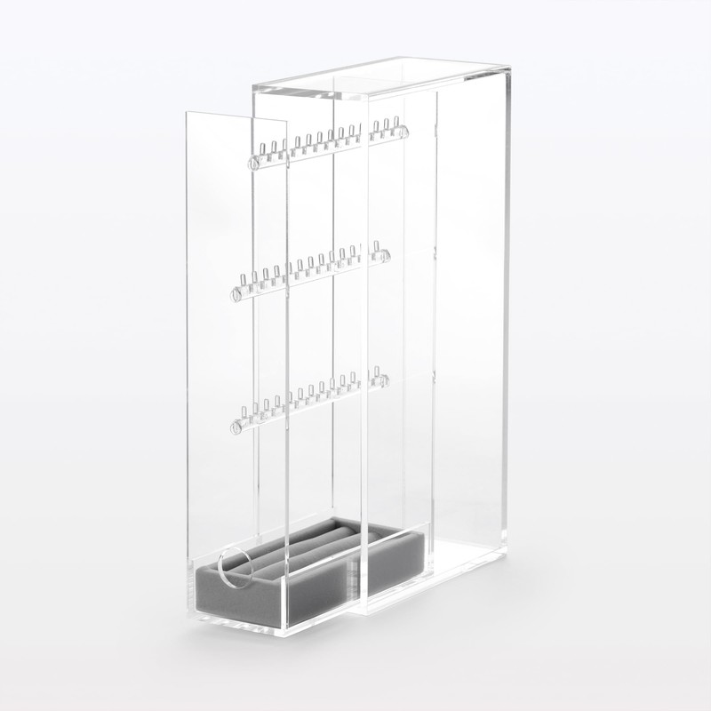 MUJI 18958207 Acrylic Necklace and Earring Stand, Approx. Width 2.6