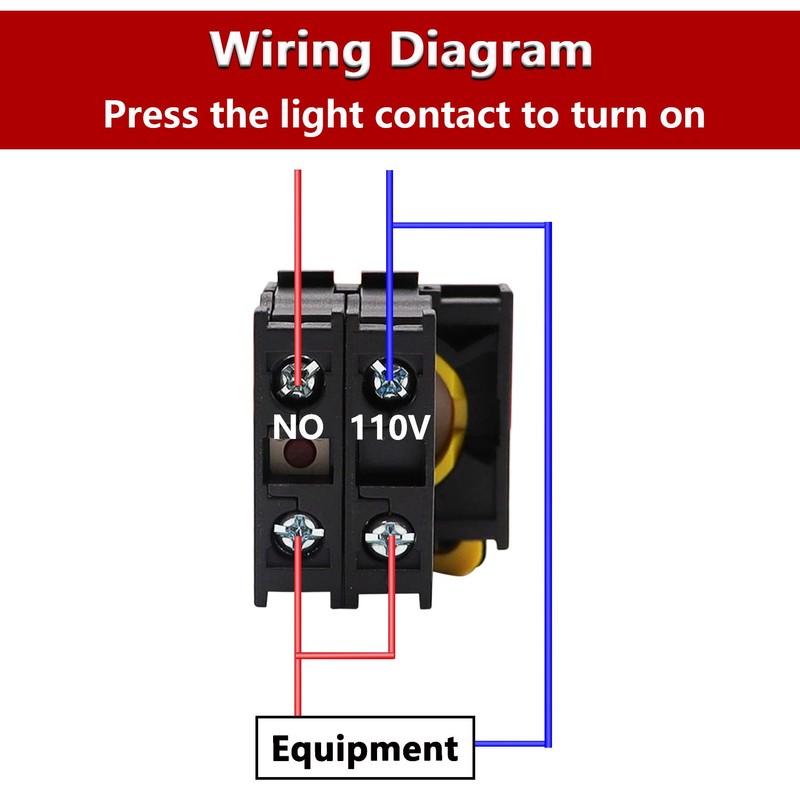 mxuteuk Red LED Light Voltage 110V 22mm 1 NO 2