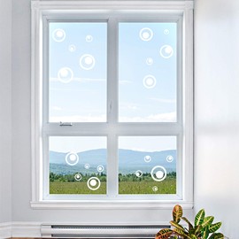 Wandkings Vogelschutz und Fensterschutz, 20 Retro Kreise Aufkleber zum Schutz vor Vogelschlag, weiß