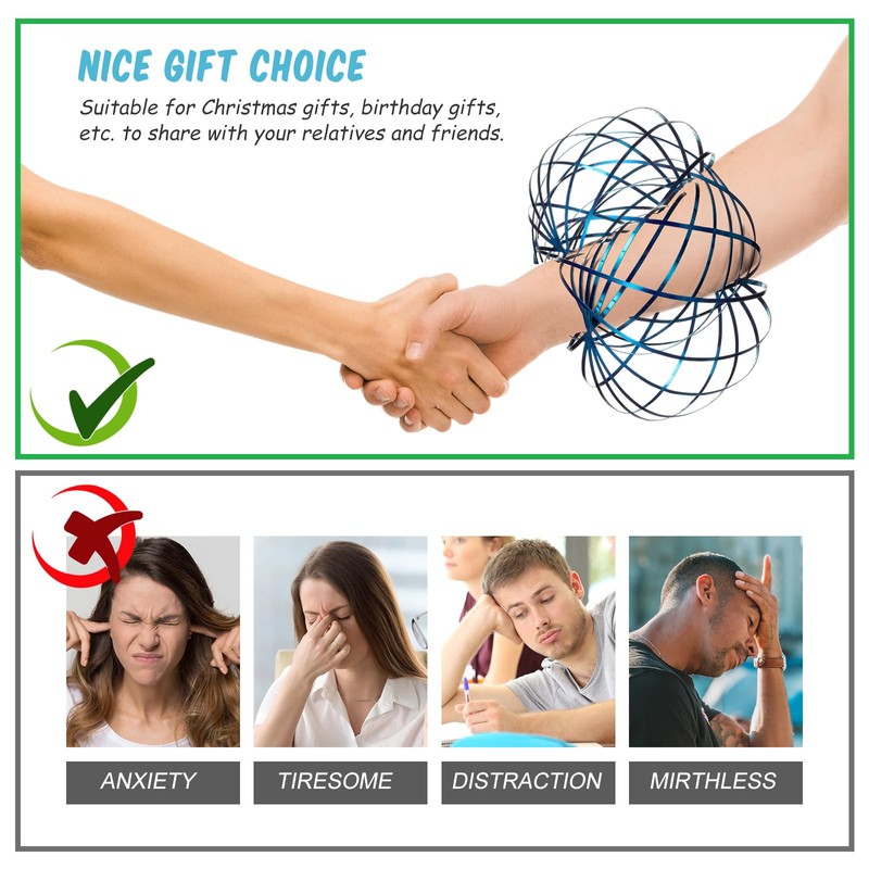 Flow Rings Toy 3D Arm Spring Magic Flow Ring Stainless