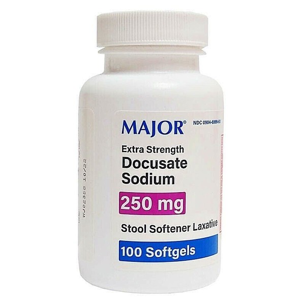Major Docusate Sodium 250mgSoftgel Stool Soft Laxative GenericColace 100ct3/26