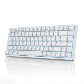RK ROYAL KLUDGE- Teclado mecánico inalámbrico RK84 con retroiluminación Azul, 75% de Modo Triple, BT5.0/2.4G/USBC, Intercambiable en Caliente, 84 Teclas