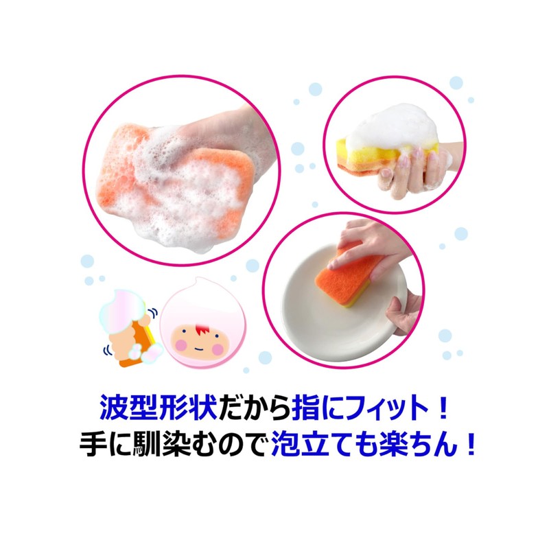 Kikuron Kitchen Sponges, Kuripika Foaming Sponge, Made in Japan, Set