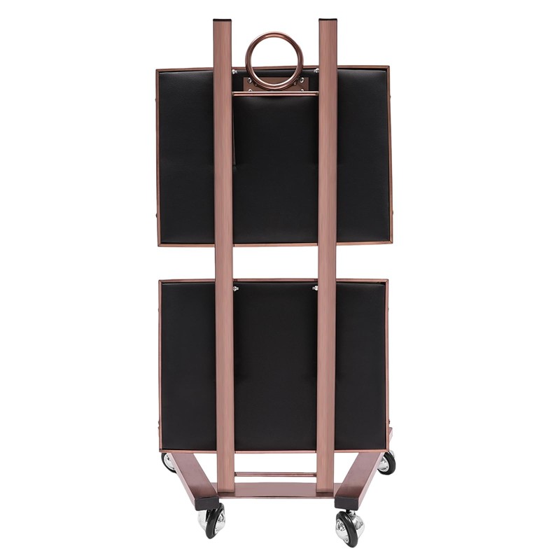 BEACCOSS 2-Tier Stainless Steel Rolling Cart with Foldable Design -