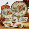 Certified International Autumn Harvest Set Square Canape/Luncheon Plates, Set of