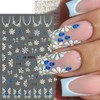 4 Sheets Daisy Nail Art Stickers 3D Self-Adhesive Designs Nails