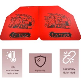 BST BSSP 2PCS 24"x24" Red Angled Heavy Duty Polymer Universal Mud Flaps, Splash Mud Guard Mudflap for Semi-Trucks Tractor Trailer