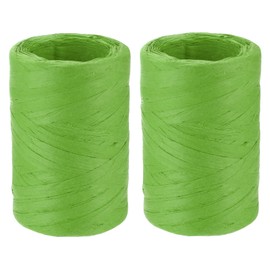 sourcing map 2 Rolls Raffia Paper Ribbon Bulk,1/4 Inch Wide 110 Yards Light Green Twine String Paper Yarn for DIY Craft Weaving, Decoration, Gift Wrapping