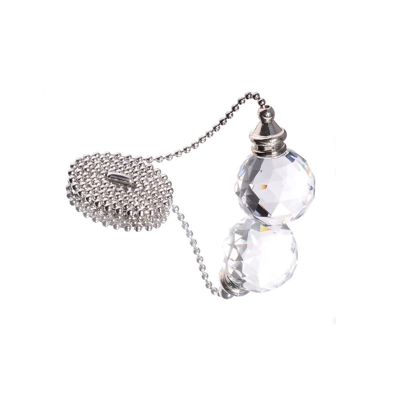 TopHomer Pink, 2 Pcs Crystal Ball Light Pull Cord, Clear
