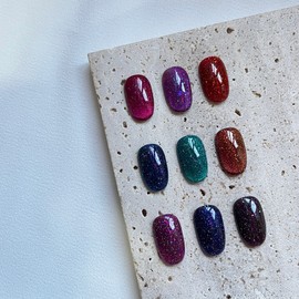 [Popular]Magnetic Glitter One Color Handmade Nail Tip - Mini Short Oval / [인기]자석글리터 원컬러 수제네일팁 - 미니숏오발