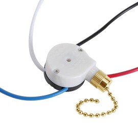Akahttbn Ceiling Fan Switch ZE-208s E89885 - 3 Speed 4 Wire Fan Light Switch Replacement with Pull Chain (Brass Chain)