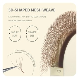 ANNAFRIS 5D Premade Fan W Shape Eyelash Extensions Volume Self Fanning False Lashes Makeup Supplies Professional Use Lash Extension (Brown 0.07 C 8-15mm Mix)
