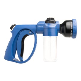 Corvid Adjustable Nozzle with Soap Dispenser, 8-Pattern Spray Hose Nozzle for Cleaning Cars, House, and Pets - Lightweight Plastic Design