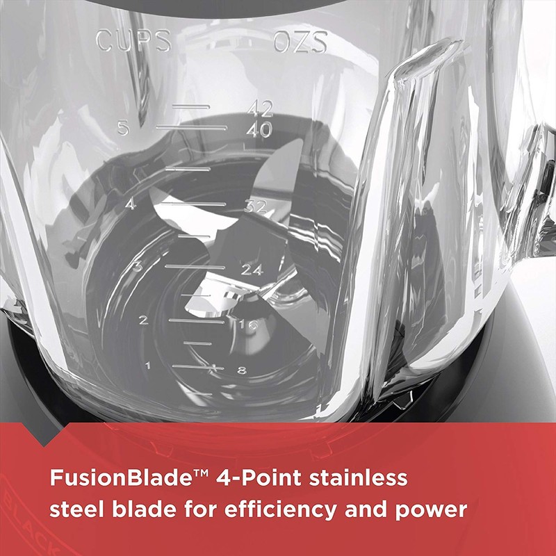 BLACK+DECKER 10-Speed Countertop Blender, Pulse Button, 6-Cup Glass Jar, Dishwasher-Safe,