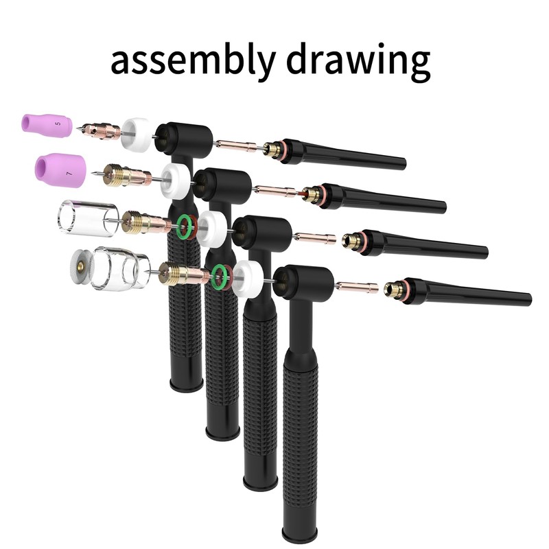 WelderElite 123 Pcs TIG Welding Torch Kit - Alumina Nozzle,