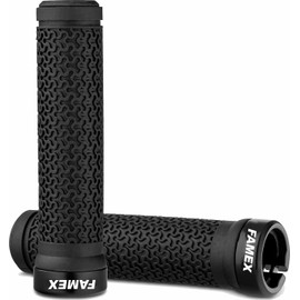 FAMEX RIDE Premium Bike Handlebar Grips,Mountain Bike Grips with Soft Anti-Slip Rubber, Single Lock-on Bike Handlebar