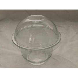 100sets 9oz. Plastic Ultra Clear squat Cups with Dome lids without hole is for Cupcake, icecream (9oz dome lids 100sets)