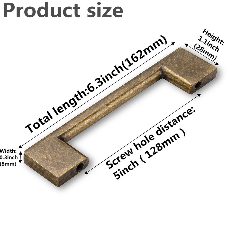 SYZOW 6 Pack Kitchen Cabinet Handles Antique Brass Cabinet Pulls