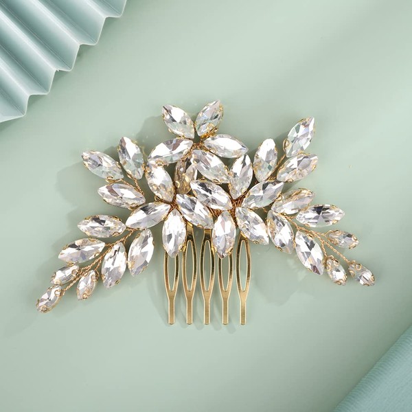 BERYUAN Hair Comb, Women Girls Bridal Crystal Rhinestone Wedding Headpiece,