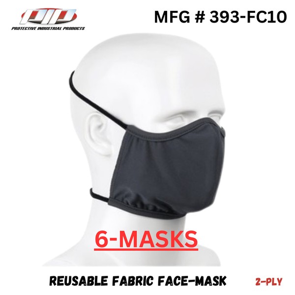 PIP Reusable Fabric Facemask 6-PACK - 2 PLY W/ Anti-microbial