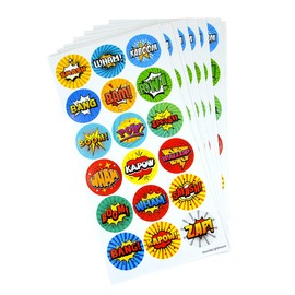 Storm&Lighthouse Comic Stickers 180 Comic Phrases Superhero Stickers Teachers School Reward Arts & Crafts for Kids Stickers Birthday Party Bag Favours Loot Bag Fillers Lucky Dip Favours for Kids