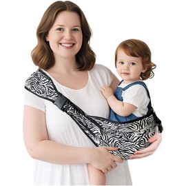 Baby Sling Carrier Toddler Carrier Boys Girls Newborn to Toddler Safety Adjustable Non-Slip Baby Half Wrapped Sling Baby -Carrying 8-35lbs(Zebra)