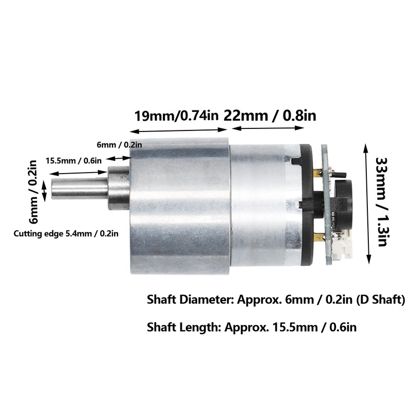 Encoder Motor Set CW CCW Shaft DC Gear Motors with