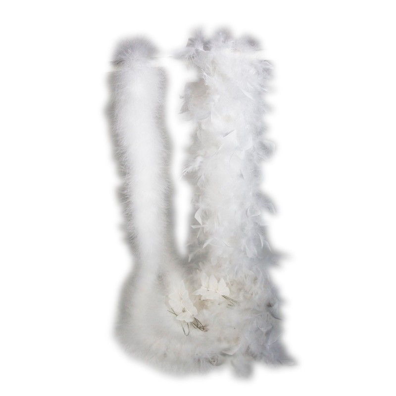 YCHTEWY-Elegant Turkey & Marabou Feather Boa - Glamorous 2-Yard Accessory