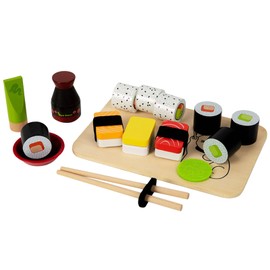 Wooden Sushi Play Set | Creative Cooking Kitchen Play Food,Imaginative Game Making Handmade Sushi for Boy, Girl, Birthday, Classroom, Playroom