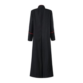 Men's Cassock Choir Cassock Church Robe Minister Robe Clergy Pulpit Liturgical Black Handmade (S)