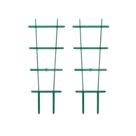 Small Trellis for Potted Plants, Indoor - Plastic Mini Trellis for Climbing Plants, 2 Pcs - Support Trellis for Houseplants, Green