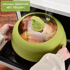 GLOU-GLOU GOOSE GGG Vented Glass Microwave Splatter Guard Lid with Collapsible Silicone - Large 1...