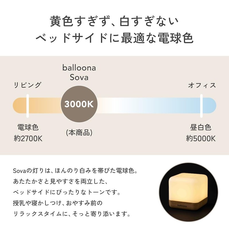 Nursing Light, Indirect Light, LED Table Light, Sova (Beech)