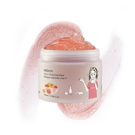 MIDHA Vita C Vitalizing Mask, Facial Wash-off mask, with Vitamin C and red fruits nutrition, vegan